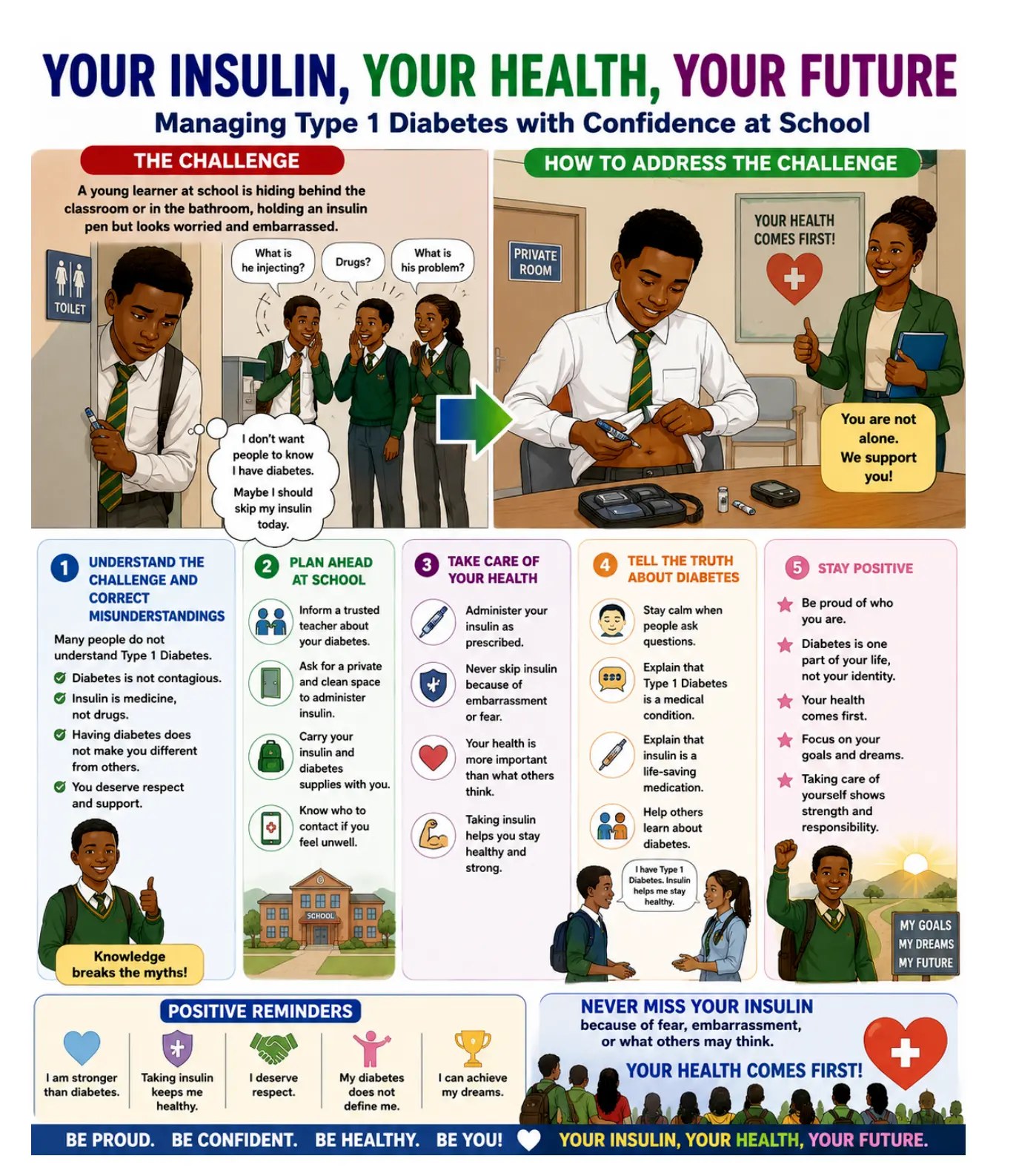 Poster on managing Type 1 Diabetes confidently at school